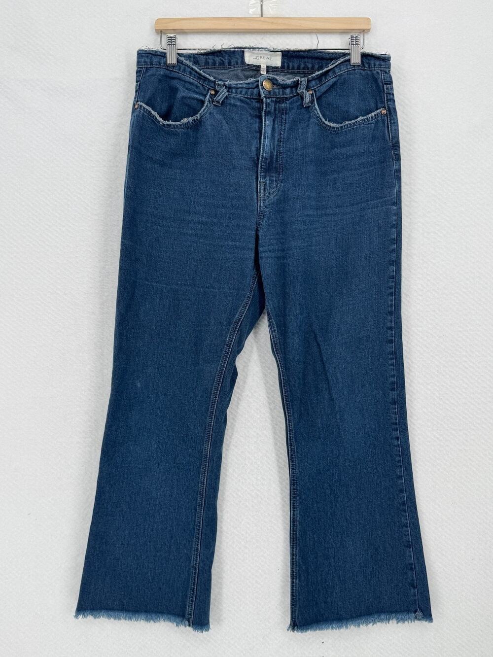 The Great Womens Blue Denim Cotton Boho The Western Crop Jeans Sz 31
